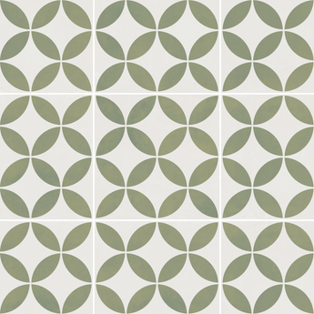 Maya - 8.8in x 8.8in - Green Petals - Matte